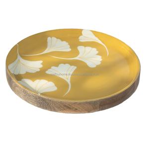 2023 Craftsy Home Diseño personalizado Estilo caliente Soporte para servir pasteles de madera de acacia con parte superior esmaltada y base de madera - Product Image 1