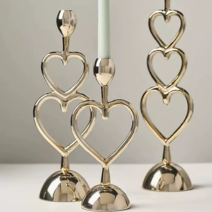Candelabro de Latón Sólido de Alta Calidad con Acabado Dorado, Centro de Mesa para Bodas, Restaurantes, Porta Incienso - Product Image 1