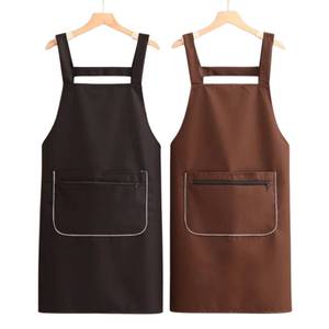 Wholesale 100% Cotton Bib Apron Custom Logo Adjustable Pocket Sleeveless Kitchen Cooking Restaurant Cleaning OEM - Product Image 1
