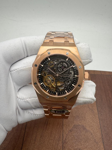 Montre mécanique automatique de luxe 42 mm en acier inoxydable doré rose avec cadran squelette et mouvement ETA de haute qualité - Product Image 3