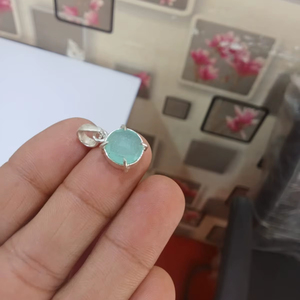 Collar y colgante de plata alemana para mujer, joyería al por mayor, colgante para este collar, estilo chic, forma redonda, precio de oferta, Aqua - Product Image 1