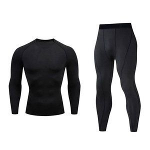 Ensemble de vêtements de sport sur mesure de haute qualité, imprimés, pour hommes, vente en gros, t-shirts et pantalons de compression pour la gym et l'entraînement - Product Image 6