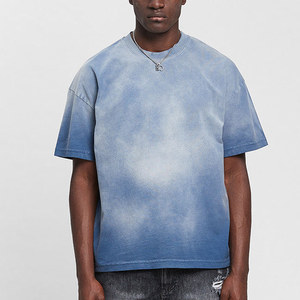 Camiseta de Hombre Estilo Urbano con Lavado Ácido, Prenda de Moda Casual Vintage, Suave y Transpirable, 100% Algodón Ecológico de Secado Rápido, OEM - Product Image 2