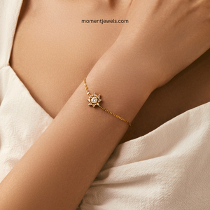 Bracelet élégant en argent sterling 925 plaqué or 14 carats avec moissanite pour femme, pendentif flocon de neige brillant, chaîne câble, style IG - Product Image 2