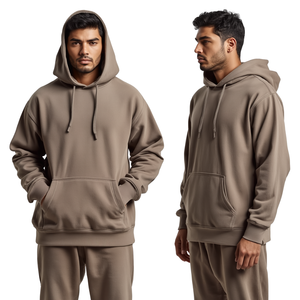 Custom 400 GSM Heavyweight Regular Fit Boxy Fleece Pullover Hoodie with Pocket 100% Cotton Anti-Pilling for Men - Product Image 4