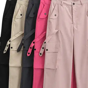 Pantalones Cargo de Moda Urbana para Mujer con Logotipo Bordado Personalizado, Pantalones Cargo de Tela de Algodón Ligera para Mujer, Servicio OEM - Product Image 6