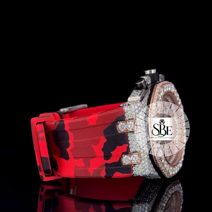Reloj de Diamantes Moderno de Primera Calidad, Totalmente Cubierto de Diamantes, con Esfera Dorada, para Uso Corporativo y Nocturno, Disponible a Precio de Fábrica - Product Image 2