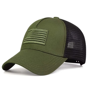 <b>Black</b> Mesh <b>Baseball</b> <b>Cap</b> With American Flag Patch Breathable Adjustable Unisex Casual Outdoor Hat Spring Summer Adult Fit - Product Image 3