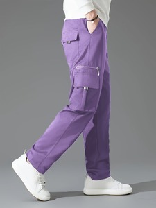 Pantalon cargo de jogging décontracté pour homme, taille haute, en toile, séchage rapide, taille élastique, coupe droite – Nouvelle collection hiver, vente flash - Product Image 4