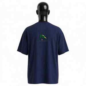 NEXTEX Unisex Pinstripe <b>T</b> <b>Shirt</b> <b>Navy</b> <b>Blue</b> Soft Cotton Jersey Crew Neck Casual Tee <b>Shirt</b> - Product Image 2