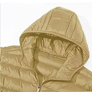 2024 Beige Quilted Men's Puffer Work <b>Jacket</b> 100% Polyester Filling Fashionable Parka Style Winter Utility Stand Collar Hooded - Product Image 5