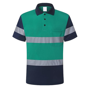 Polo de travail personnalisé avec logo, chemise de travail boutonnée pour hommes, t-shirts de travail haute visibilité imprimés à manches courtes pour hommes, t-shirt de sécurité - Product Image 1