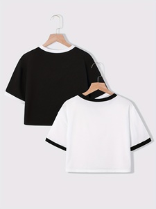 เสื้อครอปแขนสั้นผู้หญิง ทรงหลวม ผ้าฝ้าย สำหรับโยคะ รับทำโลโก้ตามสั่ง ราคาถูก เสื้อครอปผู้หญิง - Product Image 3
