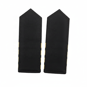 Épaulettes personnalisées OEM Captain 4 à rayures dorées, étoiles et insignes de grade, brodées au fil de soie, à enfiler, pour uniformes - Product Image 4