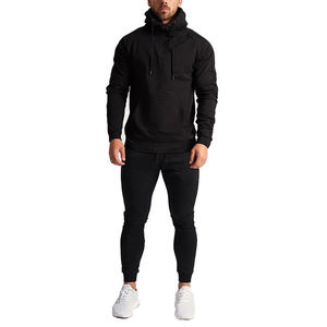 High Quality ODM OEM Customized Men Gym Fitness Tracksuit Two Piece Set <b>Zip</b> Jacket And Jogging Pants Training Sportswear - Product Image 5