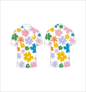 Polo personnalisé à imprimé floral coloré, manches courtes, décontracté, respirant, été, homme, femme, unisexe - Product Image 6