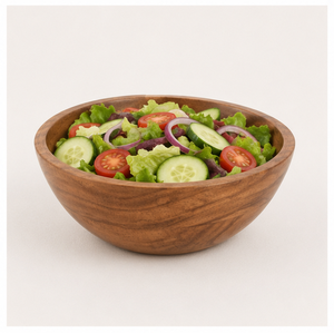 Tazón para Ensalada de Madera de Acacia Hecho a Mano, Tazón para Servir Frutas y Sopas de Madera Natural Ecológica, Vajilla de Madera Pulida Apta para Alimentos - Product Image 2