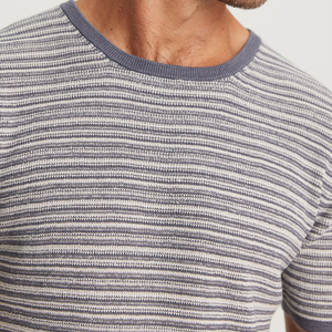 T-shirts en lin et coton pour hommes, t-shirt à manches courtes pour hommes, t-shirt en tricot à col rond pour l'été, t-shirts personnalisés avec logo - Product Image 5