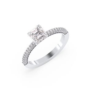 Bague de fiançailles REYES, très vendue, en moissanite 1,64 carat, en argent sterling 925 plaqué or blanc 14 carats, pour femme, bijoux fins. - Product Image 1