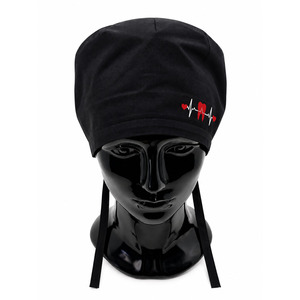 Casquette chirurgicale noire en coton avec boutons, unisexe, pour infirmière et médecin - Product Image 1