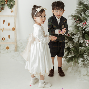 Vestido Blanco Bordado de Navidad para Niña, Manga Larga, Estilo Vintage, para Ocasiones Especiales, Vestido Infantil Eirlys - Product Image 2