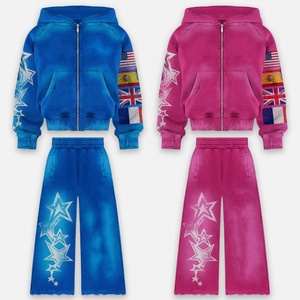 Chándal Personalizado de Moda al por Mayor con Estampado Serigrafiado y Efecto Desgastado por el Sol, Material de Alta Calidad, Chándal Urbano y Casual para Unisex - Product Image 1