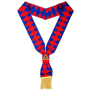 Royal Arch Provincial sash premium ceremonial sash red moiré ribbon sash gold embroidered <b>trim</b> sash freemason style regalia - Product Image 6