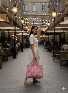 Bolso Tote Acolchado de Algodón con Estampado Floral, Hecho a Mano, para Mujer, Oficina, Compras, Viajes, Uso Diario, Gran Capacidad, Plegable - Product Image 2