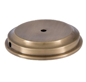 Base de Lámpara de Latón Macizo con Disco Acampanado de Latón Antiguo, Latón Hilado Moderno, Orificio Central de 1/8F, Tamaños de 4-7 Pulgadas, Garantía de 3 Años, AC - Product Image 1