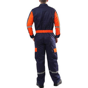 Durable Industrial Safety Coverall Uniform with Knee Reinforcement and Reflective Safety <b>Strips</b> - Product Image 5