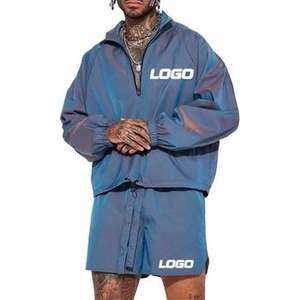 Conjunto Deportivo Personalizado, Chaqueta Cortavientos de Nailon y Pantalones Cortos, Ropa Deportiva Urbana para Hombre - Product Image 6