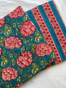 Tissu en coton imprimé à la main en Inde, imprimé floral, tissu Jaipuri Sanganeri - Product Image 5