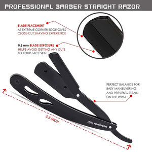 Rasoir de barbier de qualité professionnelle pour rasage manuel, rasoir droit de qualité professionnelle en acier inoxydable - Product Image 4