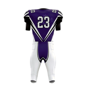 Nouvelle Arrivée Ensembles d'uniformes de football américain pour hommes Personnalisables Vente en gros Manches courtes Respirants Grandes tailles Impression par transfert thermique sur le devant - Product Image 4