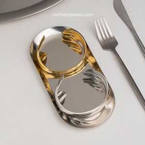 Brazalete de Acero Inoxidable Chapado en Oro Real de 18K para Mujer, Diseño de Rayas, Recubrimiento PVD, Joyería Hipoalergénica, 29g - Product Image 4