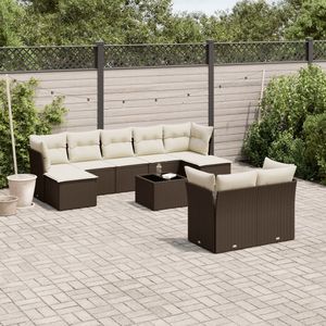 Grande divano da giardino Set in marrone PE Rattan mobili da esterno eleganti e durevoli - Product Image 1