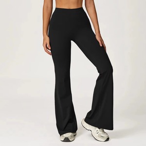 Pantalon évasé taille haute pour femme, coupe bootcut, anti-transparence, pour le yoga et le sport, sous marque privée, fournisseur en gros - Product Image 1