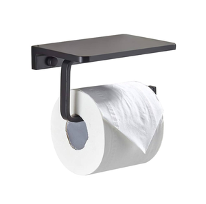 Support de rouleau de papier toilette en métal de qualité supérieure, étagère mobile à percer, distributeur de papier toilette pour salle de bain - Product Image 2