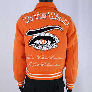 Chaqueta Varsity de Diseño de Lujo Estilo Urbano, con Cuerpo de Lana, Puños Acanalados y Cuello Byron, para Hombre y Mujer - Product Image 1