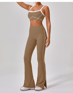 Conjunto de Yoga de 2 Piezas para Mujer, Tallas Grandes, Transpirable, Ecológico, Spandex/Nailon, Cuello Redondo, Sin Mangas, Cintura Elástica, Alta Calidad - Product Image 2