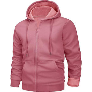 Sweats à capuche pour hommes conçus pour retenir la chaleur, tissu robuste, capuche basique, vêtements en coton mélangé, confortables, sweats à capuche zippés pour hommes - Product Image 3