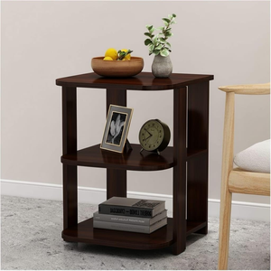 Table de chevet moderne en bois avec trois niveaux de rangement, table d'appoint compacte, table de chevet, table d'appoint de canapé pour chambre à coucher et salon - Product Image 3