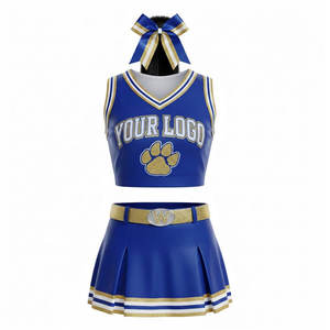 Ensemble d'uniformes de cheerleading personnalisables en tissu doux 100 % polyester pour adultes, avec impression numérique, toutes saisons, sports d'équipe - Product Image 6