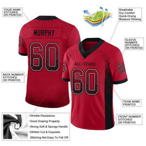 Vêtements de sport pour hommes, uniforme de football américain, manches courtes, haute qualité, léger, respirant, polyester, ensembles personnalisables - Product Image 2