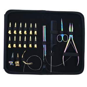 Kit d'outils de pose d'extensions capillaires en acier inoxydable de qualité supérieure, comprenant des pinces à sertir les perles plates, un outil à boucles Microlink et un peigne de précision - Product Image 6