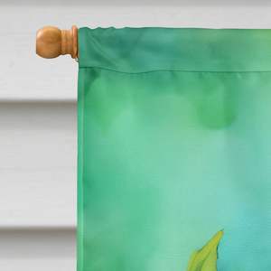 Bandera de Casa Grande de acuarela de flor de melocotón de Delaware, poste de manga de porche Multicolor, pancarta decorativa para patio, colgante de pared de poliéster - Product Image 3