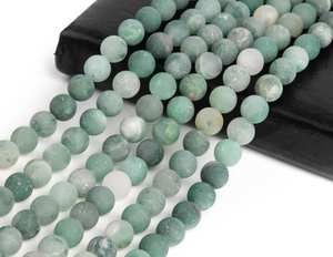 ลูกปัดหินแคลเซโดนีสีเขียวธรรมชาติแบบด้าน เกรดคุณภาพ รูปทรงกลม สำหรับทำเครื่องประดับ สร้อยข้อมือ สร้อยคอ งานฝีมือ DIY - Product Image 2