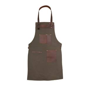 Tablier de barista de luxe en toile, porte-outils multipoches, harnais en cuir réglable, gilet de barman, uniforme pour barbier, café, serveur - Product Image 1