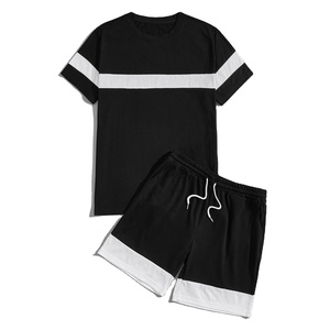 Nouveauté Ensemble de vêtements unisexe pour enfants, lettres, couleur unie, coquille souple, t-shirt à manches courtes, short, ensemble deux pièces avec logo personnalisé - Product Image 1