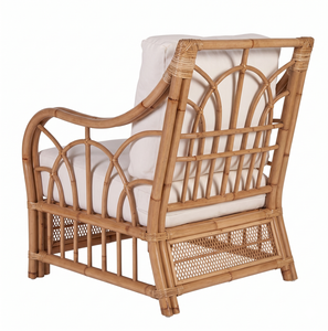 Fauteuil en rotin naturel avec coussin moelleux, meuble de salon intérieur, fauteuil d'appoint en osier écologique pour hôtel et décoration intérieure - Product Image 2